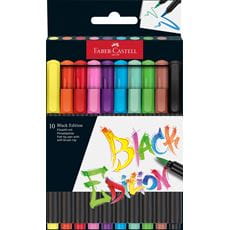Faber-Castell - Brush pen Black Edition, cardboard box of 10