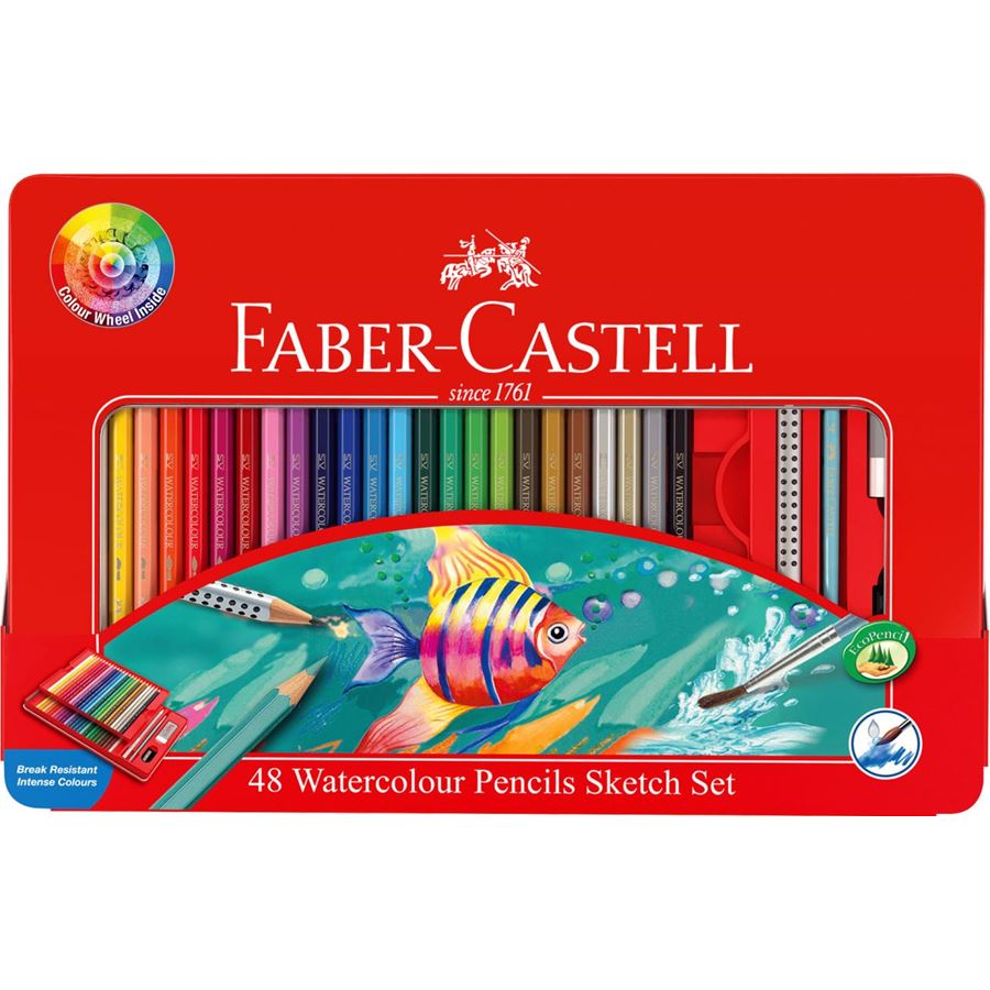 Faber-Castell - Watercolour pencil tin of 48
