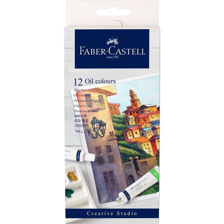 Faber-Castell - Oil colours, cardboard wallet of 12, 12x 9 ml tube