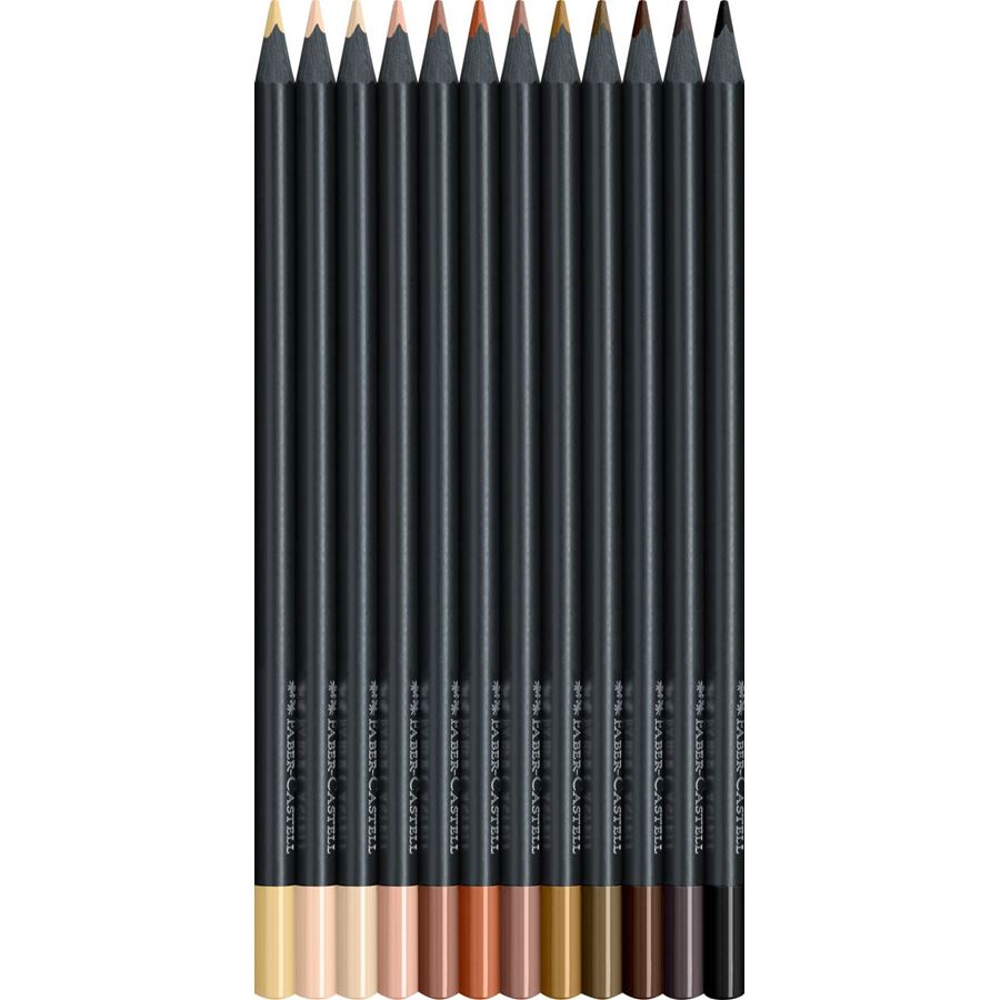 Faber-Castell - Black Edition Colour Pencils skin tones 12x