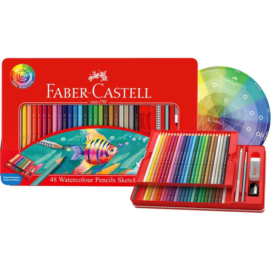 Faber-Castell - Watercolour pencil tin of 48