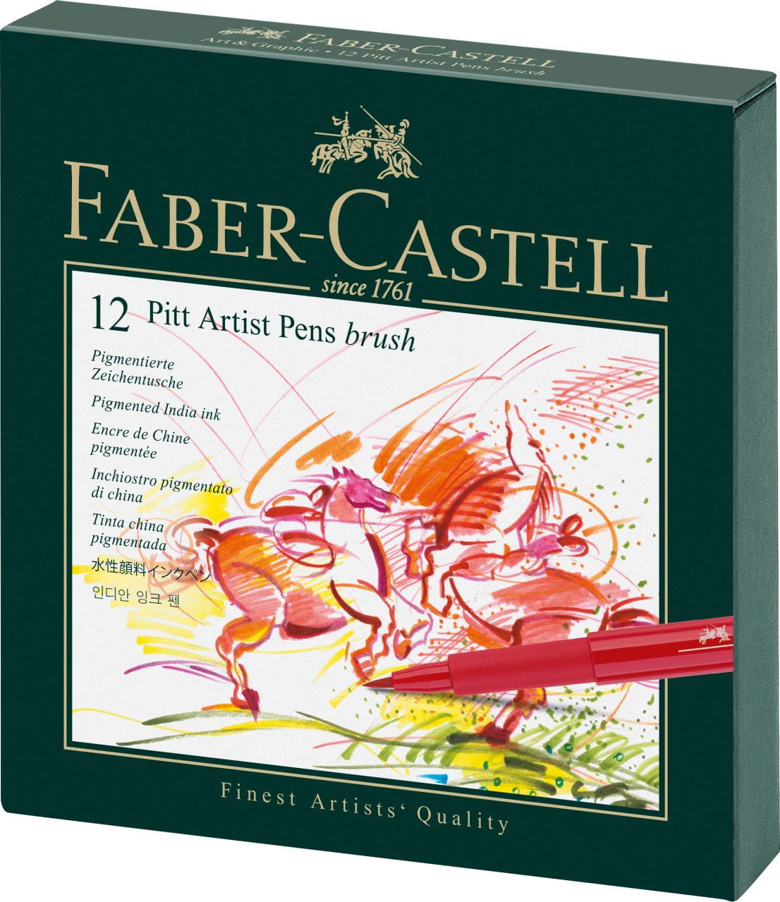 Faber-Castell - Pitt Artist Pen Brush India ink pen, studio box of 12