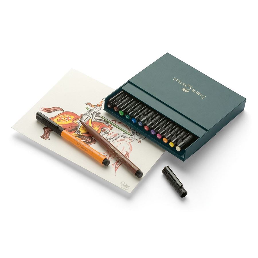 Faber-Castell - Pitt Artist Pen Brush India ink pen, studio box of 12