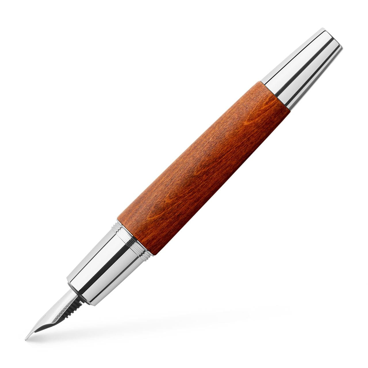 Faber-Castell - e-motion wood fountain pen, F, reddish brown